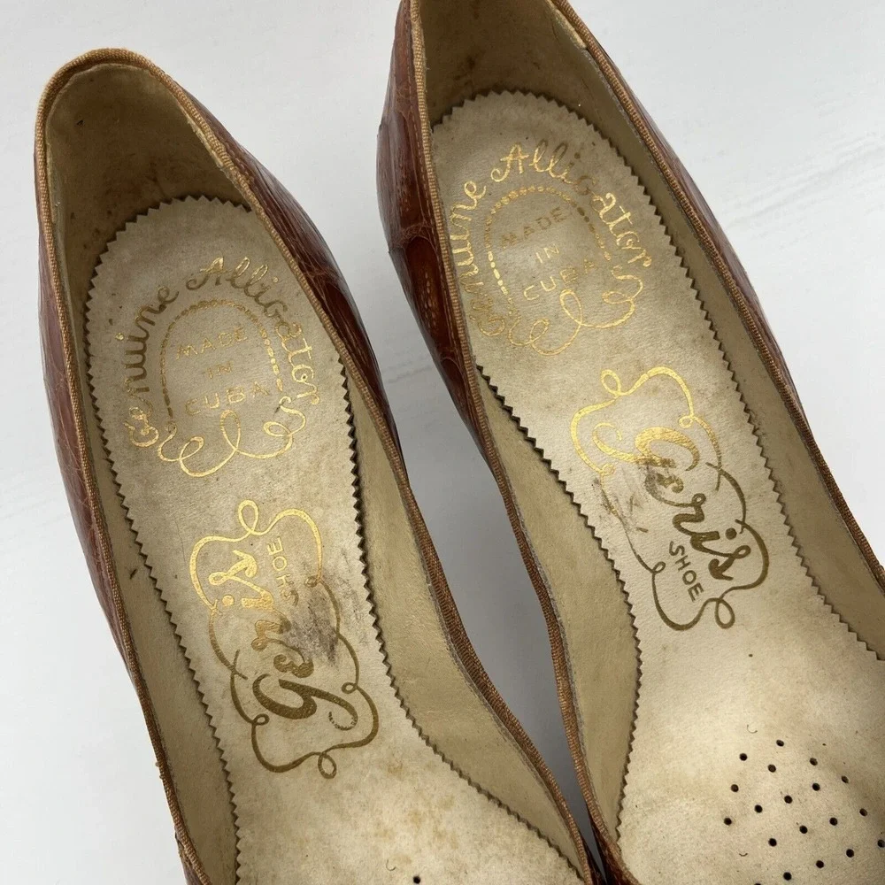 Vintage Geri's GENUINE ALLIGATOR HONEY BROWN 3